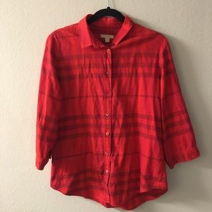 Burberry Brit red checked button shirt